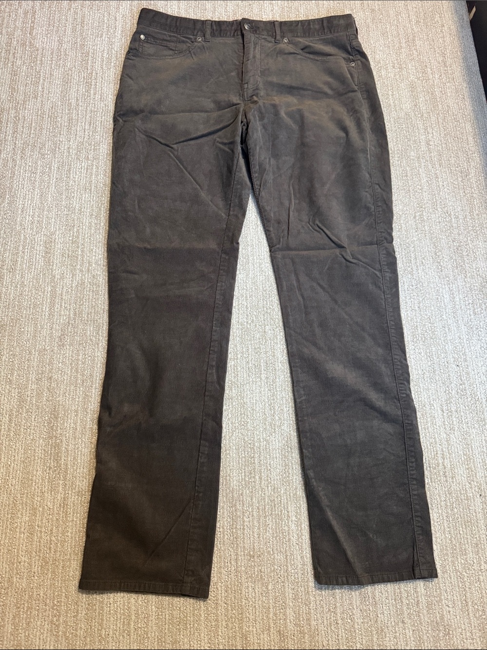Peter Millar Corduroy Pants Men 36x32 Brown Five Pocket Cotton Modal Stretch